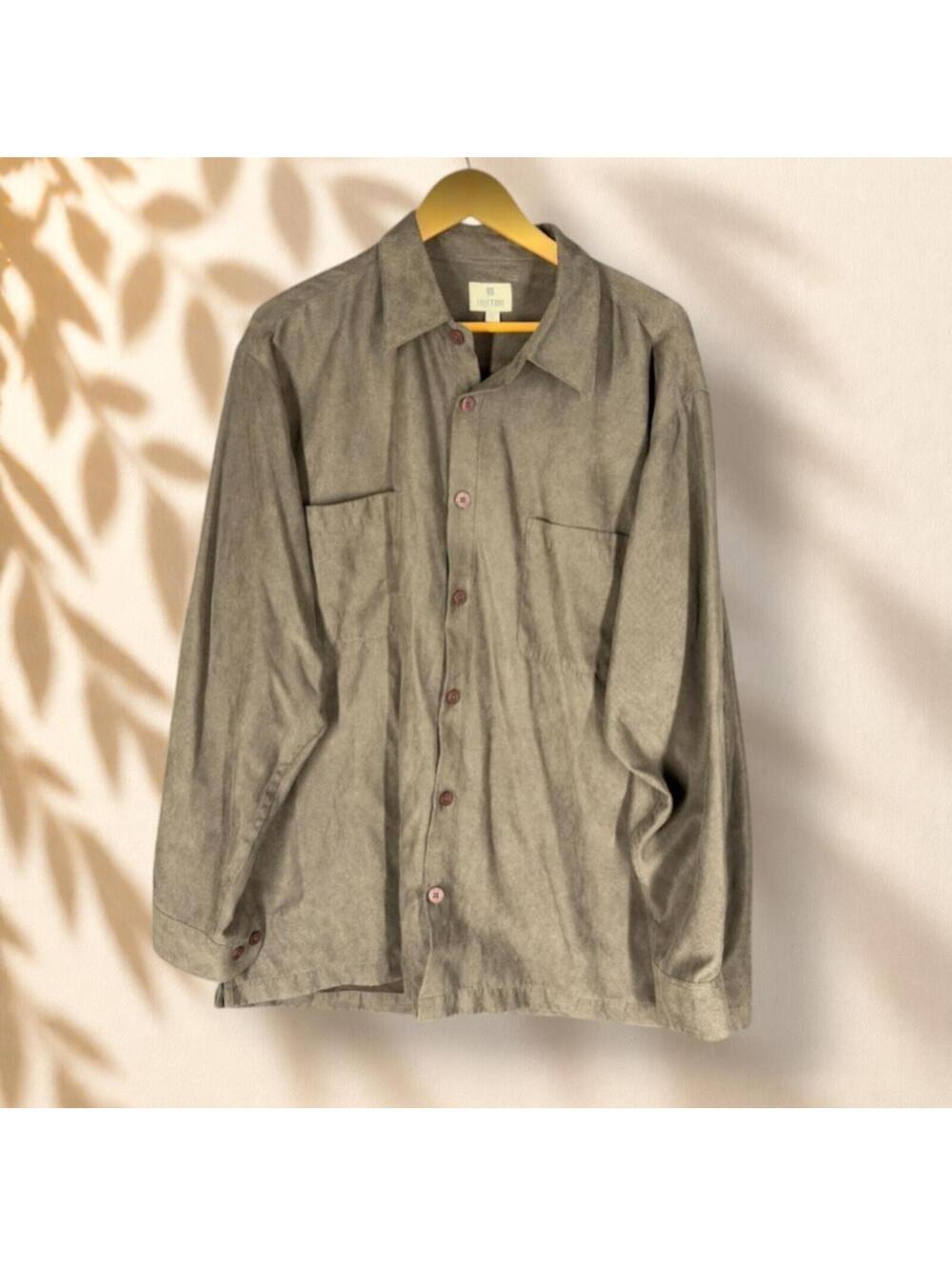 Solitude Shirt Men XL Brown Button Up Collared Long Sleeve Pockets Relaxed Fit